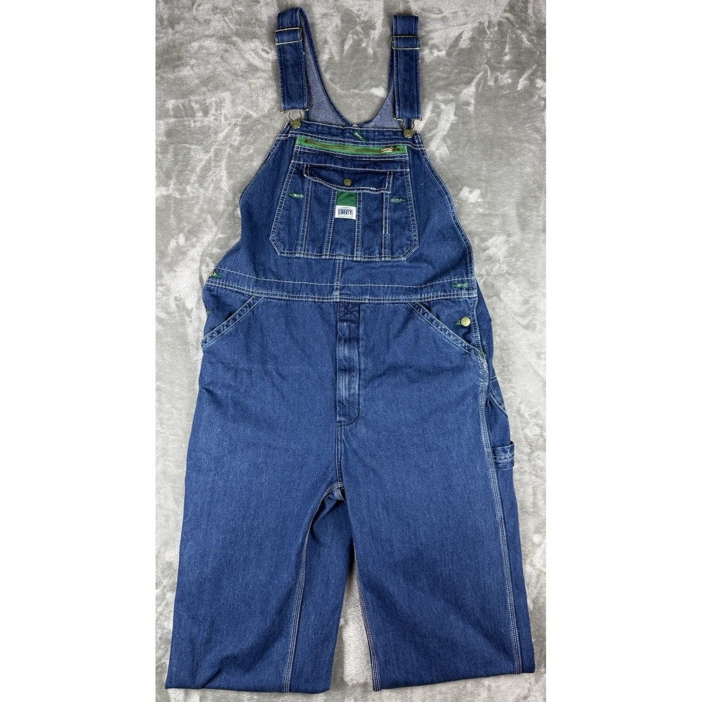 Liberty Overalls 36x32 Blue Denim Bib Overalls Carpenter Workwear USA